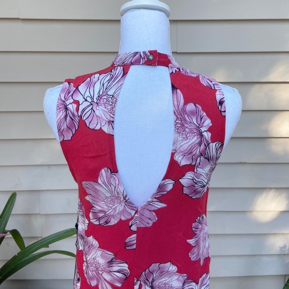 sleeveless floral dress cutout flowy summer spring Easter style forever 21 small - Picture 13 of 16